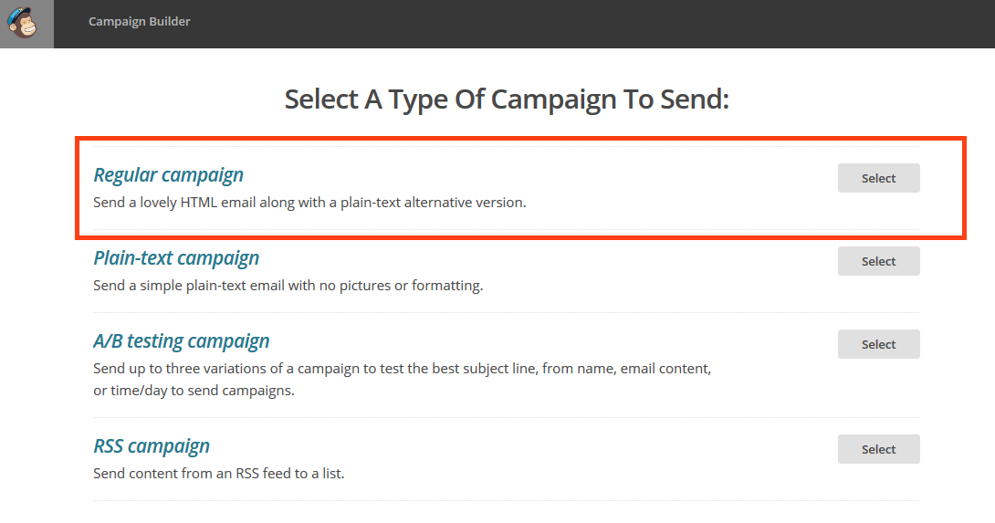 Create Campaign MailChimp